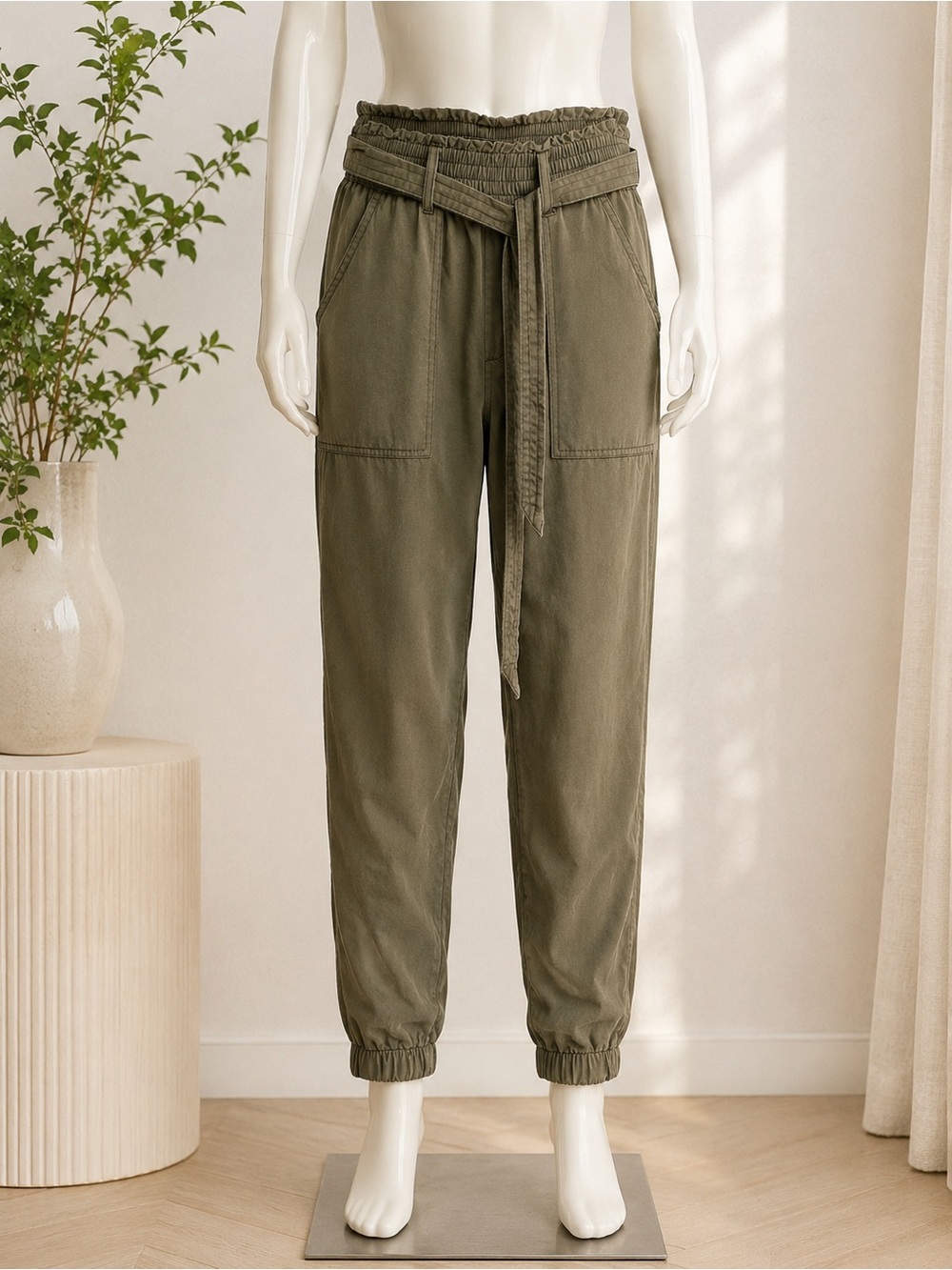 ⚡️Summer Sale⚡️Abercrombie & Fitch Olive Green Paperbag Waist Jogger Pants XS